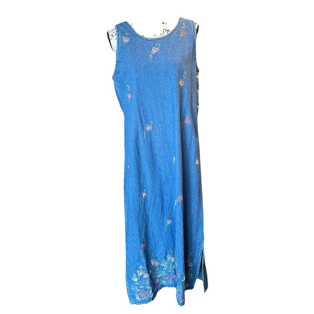 VTG Guapo Collection Women's Sleeveless Embroidered Dress Floral Large